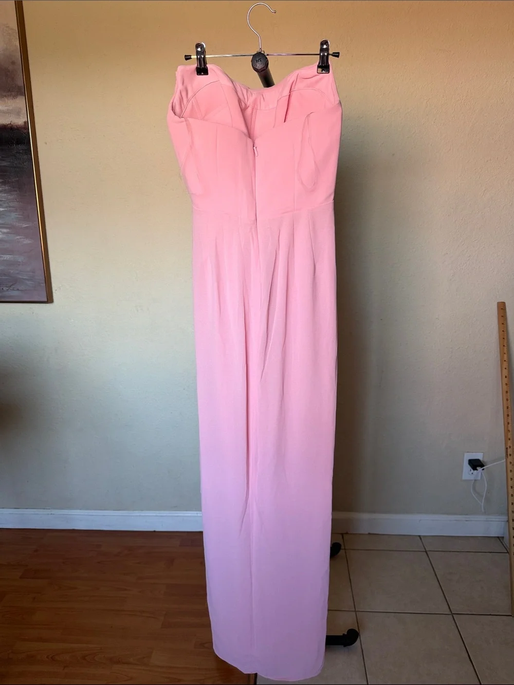 HOUSE OF CB 'Adrienne' Pink Quartz Strapless Gown size M A-C